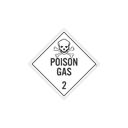 Nmc PLACARD, POISON GAS 2,  DL132TB100